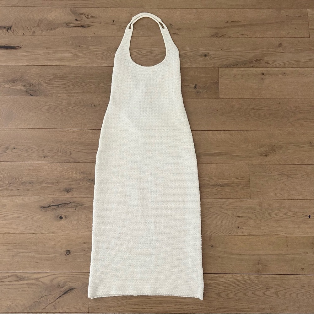 Wilfred Phair Halter Dress Aritzia Knit Beach Vacation Low Back Cloud Size Small - Picture 3 of 15
